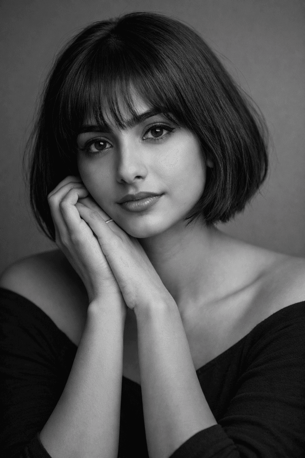 Contemplative glaze in black and white