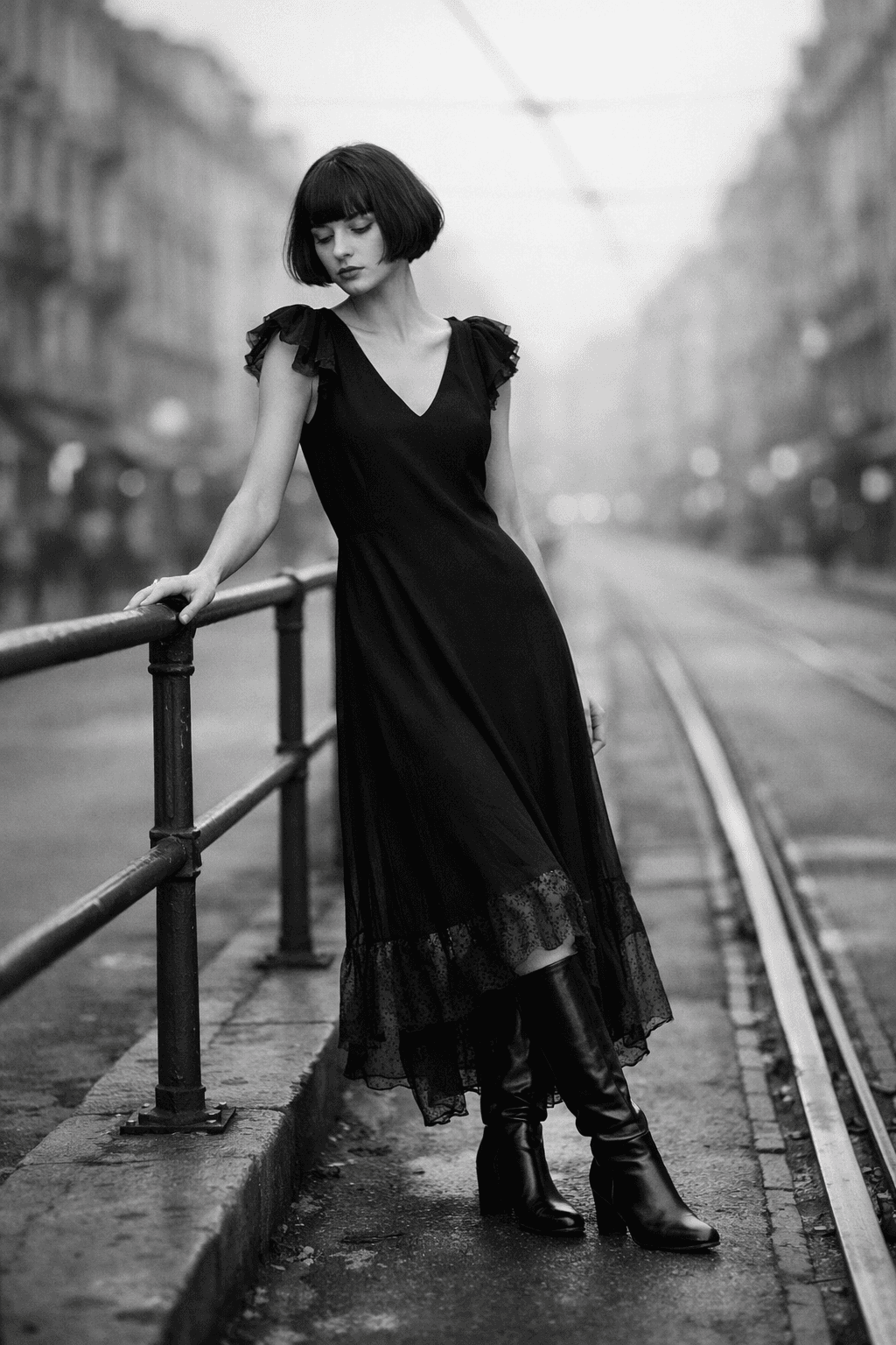 Vintage elegance on a city street