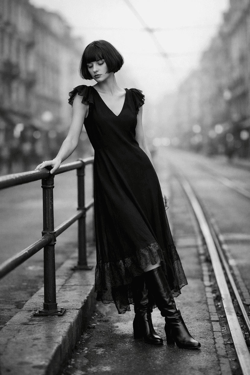 Vintage elegance on a city street